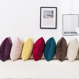 Kuddefodral Solid Color Velvet Cushion Cover Candy för soffan Kontor Midja Hem Dekorativ kuddecase dekoration 231011