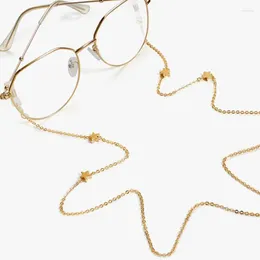 Óculos de sol quadros das mulheres pingente correntes de óculos oco estrela óculos de leitura corrente eyewears cordão titular pescoço cinta moda corda