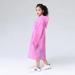 Capas de chuva EVA espessadas crianças capa de chuva reutilizável transparente moda capa de chuva com capuz menina e menino passeio ao ar livre bonito poncho