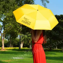 Umbrellas Travel Umbrella Foldable Yellow Umbrella How I Met Your Mother Women Folding Umbrellas Lightweight Sun Rain Gear 231010