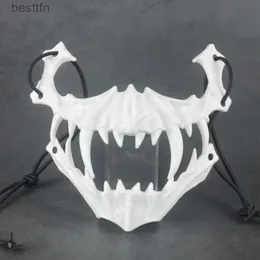 Kostymtillbehör Skull Party Mask Demon Werewolf Tigers Skull Half Face Cover Mask Halloween Dance Prom Cosplay Come Mask Propl231001