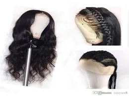 Peruca completa do laço 100 cabelo humano real para mulheres negras onda do corpo 180 18 remy brasileiro invisível preplucked9125753