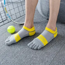 Мужские носки, 2 пары, модные хлопковые мужские спортивные дышащие носки с пятью пальцами, формирующие антифрикционные футбольные баскетбольные мячи с пальцами ног