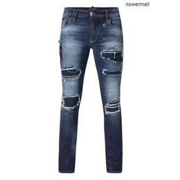 Skinny Plein Philipps pp BEAR Mens Jeans Classical Fashion PP Man Distressed DENIM TROUSERS ROCK STAR FIT Mens Casual Design Ripped Jeans Biker Clothfitting Pa WPPV