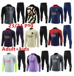 23 24 PSGES MBAPPE Soccer Tracksuit 2023 2024 Paris Training Suit Fan Player Version O.Dembele Verratti Icardi vuxen och barn fotbollsjacka överlevnad