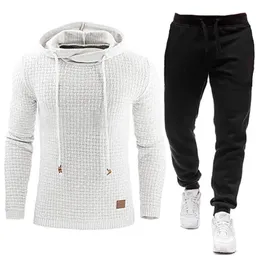 Tute da uomo Tuta da uomo Marca Maschile Solido Felpa con cappuccioPantaloni Set Felpa con cappuccio da uomo Tuta sportiva Abbigliamento sportivo casual S-5XL Taglie forti 231011