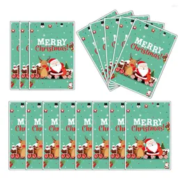 غلاف هدية 20pcs أكياس عيد الميلاد Candy Cookie Santa Claus Pitch Pouch Xmas Packaging Navidad Noel Decoration