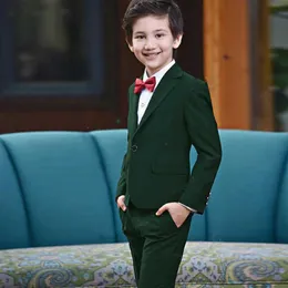 New Handsome Suits Blazer Kid's Suits Green Prom Wedding Boy Tuxedo Children Clothing Set Cute Formal Suit 2Pcs Jacket Pants292w