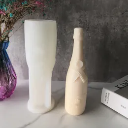 촛불 DIY 샴페인 병 수지 공예 수제 홈 장식 금형 석고 캔들 실리콘 곰팡이 231010