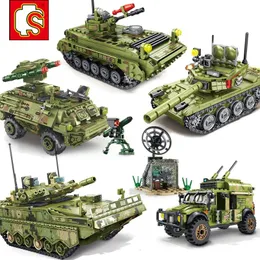 Transformation toys Robots Sembo Military vehicles model kit swat team tank plane Aircraft Soldiers minifig building blocks DIY brick kids World war 2 231010