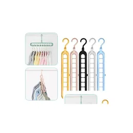 Party Favor Clothes Hanger Racks Mti-Port Support Circle Drying Mtifunction Plastic Scarf Hangers Storage Rack 236Q Home Garden Festiv Dhr93