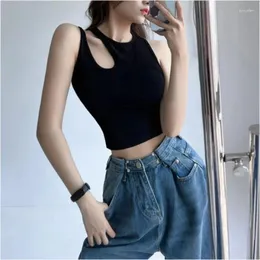 Camisoles Tanks Tops Summer Openwork Bralette Female Brassiere Wireless Back Camisole Top Tank Sexy 2023 Y2K 여성 Crop Beautiy