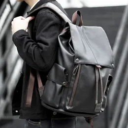 School Bags Men Backpack Lether Vintage for Teenager 156inch Laptop Portable Bag Designer Travel College Luxury Waterproof Mochila 231011