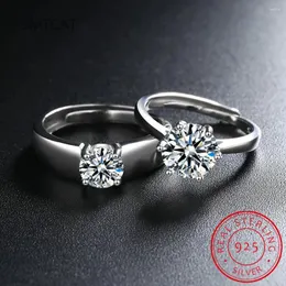 Anéis de cluster 3mm conjunto de anel de moissanite prata 925 corte brilhante 0.1 teste de diamante passado d cor moissanites jóias originais