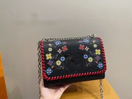 bolsa de grife torcer água floral saco de cadeia de cadeia feminina compras de moda bolsas de ombro de bolsas de ombro hobo bolsas de mensagens de luxo de couro de couro de couro carteira