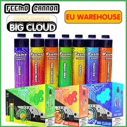 10000 puffs Vape Starter Kit Feemo Cannon 18 ml E-JUICE Disponibla EletCtronic Cigarette 0,5Hm Mesh Coil Big Cloud Vapor med 10 smaker grossist bra pris