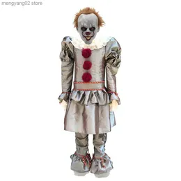 Kostium motywu film Joker Pennywise cosplay Come It Clown Kids Cosplay Come Halloween impreza Cos garnitury Grey American Comics New Gift Boy T231011