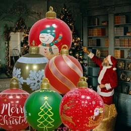 Other Event Party Supplies 60cm Outdoor Christmas Inflatable Decorated Ball PVC Giant Big Large Balls Xmas Tree Decorations Toy Without Light 231011