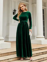 Casual Dresses Spring 2023 Elegant Red Long Dress Velvet Solid Color Premium Formal Evening Vestidos Festa Luxo Rojo Maxi For Women