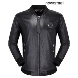 for Plein Philipps pp European Style black brand skulls men pu jacket brand luxury men Outerwear Coats black pu leather slim jacket men 211110 7O5A