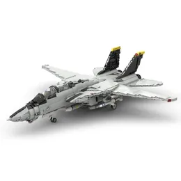 Игрушки-трансформеры Роботы Современный военный истребитель MOC Building Block Grumman 4 Tomcat Модель самолета 135 Минифиг Масштаб Кирпичи Игрушки Дети Рождественский подарок 231010