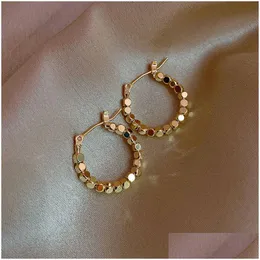 Round Circle Hoop Earrings For Women Stainless Steel Golden Statement Metal Earring Trend Party Jewelry Couple Gift Brinco Dhgarden Otniq