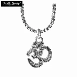 Yoga AUM OM Link Chain Pendant Necklace Style Chains Fashion Gift Vintage Jewelry In 925 Sterling Silver For Men Women200T