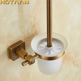 Toilet Brushes Holders Antique Brass Color Wall Mounted Solid Aluminium Made Anti-Rust Toilet Brush Holder For Bathroom Accessories Set Bath Products 231012