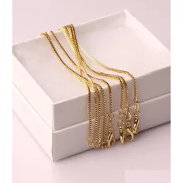 Ketten 10 Stück Mode Box Kette 18 Karat vergoldete Ketten Reine 925 Silber Halskette Lange Schmuck Für Jungen Mädchen Damen Herren 1M7947755 Schmuck Dhozd