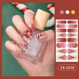 Рождественские наклейки для ногтей, самоклеящиеся наклейки для ногтей, минималистичный дизайн, украшения для ногтей, блестящие полоски для ногтей