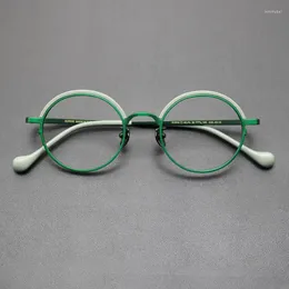 Okulary przeciwsłoneczne ramy japońskie ręcznie robane okulary zielone okulary dla mężczyzn Kobiety Kobiety optyczne recepty