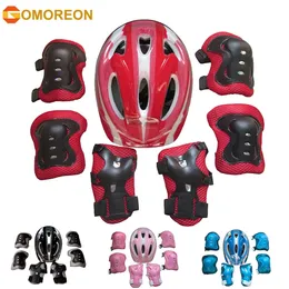 肘膝パッド7PCSローラースケートキッズボーイガールセーフティヘルメット膝肘パッドセットサイクリングスケート自転車スクーターヘルメット保護セーフティガード231012