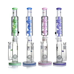 20 Inches Tall Bong water pipes with Alien Freezable Coil & Sphere Honeycomb Perk Hookah Oil Rigs Glass Water Bongs