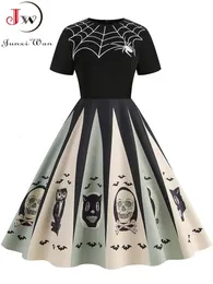 Urban Sexy Dresse Halloween Costumes Dresses Short Sleeve Print 2023 Autumn Winter Vintage Party Dress Vestidos 231011