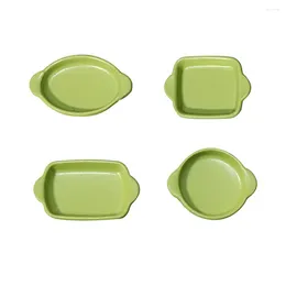 Decorative Figurines 4Pcs 1/12 Dollhouse Miniature Accessories Mini Alloy Small Dish Model Simulation Plate For Doll House Decoration Ob11