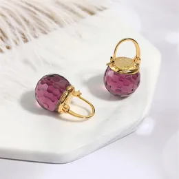 VANSSEY Luxury Fashion Jewelry Purple Austrian Crystal Ball Heart Drop Earrings Wedding Party Accessories for Women New 200922220r