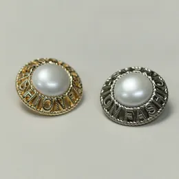 Lettera in metallo FASHION Bottoni da cucire fai-da-te Bottoni rotondi di perle per camicie, cappotti, maglioni, oro argento