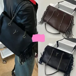 Kate Tassel torba średnie odwracalne torby łańcuchowe Prawdziwy skórzany designerka metalowa klapka magnetyczna Zamknij Cross Ciąg Bag na ramię