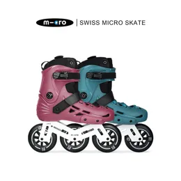 Patins em linha Sepatu roda tiga MT3WD sepatu 100110mm 3WD para perempuan dan lakilaki 85A Speed Slalom grátis 231012