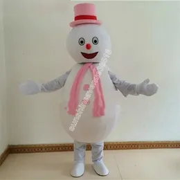 Wydajność Snowman Pink Melon Mascot Costume Wysokiej jakości kreskówkowy motyw Karnawał Dorośli rozmiar świąteczny przyjęcie urodzinowe fantazyjne strój