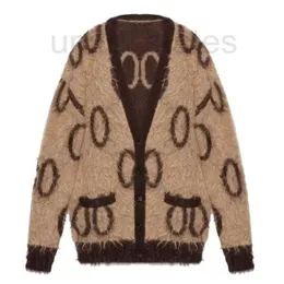 남자 스웨터 디자이너 2023 새로운 클래식 인쇄 모헤어 더블 사이드 스웨터 카디건 소터 겨울 옷 여성 당기기 434N