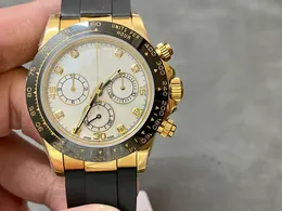 Hoge kwaliteit herenmode zakelijk horloge ETA 7750 uurwerk 12,4 mm dikte 904 roestvrijstalen kast Keramische rand Rubberen band Kleine wijzerplaat werkend in saffierglas