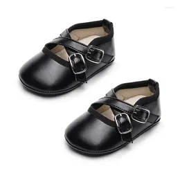 First Walkers Beqeuewll Baby Girls Shoes Sove Sole Pu Leather Mary Jane Cross Band Toddler Non Slip لمدة 0-18 شهرًا