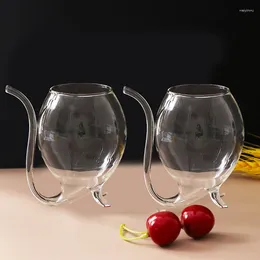 Wine Glasses Whiskey Glass Heat Resistant Sucking Juice Milk Drinking Tube Straw Cup Creative High Quality 300 Ml