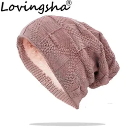 Beanie/Skull Caps LOVINGSHA Adult Men Winter Warm Hat For Women Unisex Wool Knitted Casual Beanies Skullies Brand Outdoor Cotton Hats HT138 231011