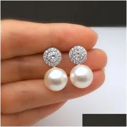 Delicate Imitation Pearl Earrings Bride Wedding Accessories Temperament Elegant Ear Women Jewelry Dhgarden Oty3A