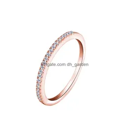 Moda feminina anel de prata joias de cristal simated zircon festa Dhgarden Otgtx