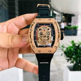 Luxury Watch Fully Top Leisure Automatic Business Mechanical Skull Bold Personality Hollow Out Fashion