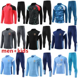 2023 2024 Man Tracksuit City Haaland Half Zip Training Suit Men Kids 23/24 Long Sleeve Sportswear Football 2023 Boys Girls Survatment Foot Chandal 89