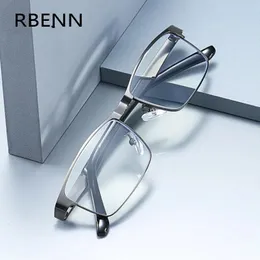 Sunglasses Frames RBENN Stainless Steel Men Business Reading Glasses for Reader Mens Presbyopia Optical Eyeglasses 1 0 1 5 2 0 2 5 3 0 3 5 4 0 231011